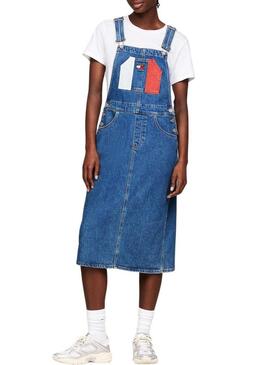 Abito Tommy Jeans Dungaree in denim per donna