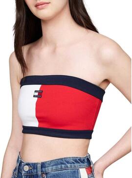 Top Tommy Jeans Tube colorblock per donna