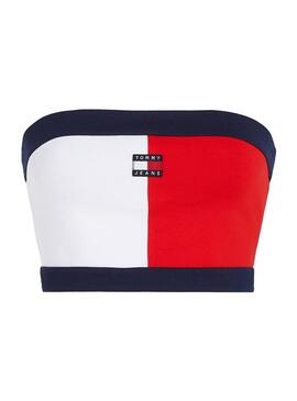 Top Tommy Jeans Tube colorblock per donna