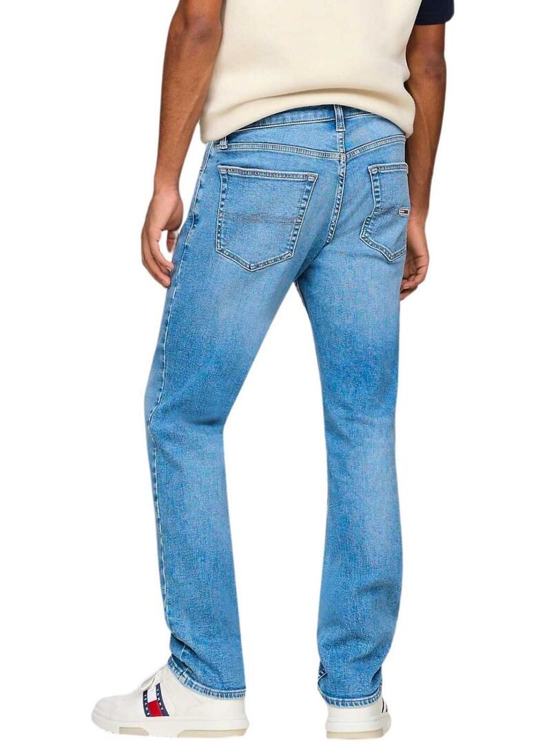 Pantaloni in denim Tommy Jeans Scanton Slim blu chiaro per uomo
