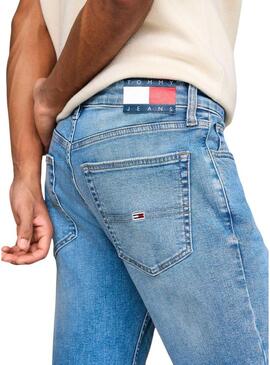 Pantaloni in denim Tommy Jeans Scanton Slim blu chiaro per uomo