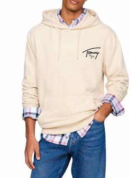 Felpa Tommy Jeans Entry Graphic beige per uomo