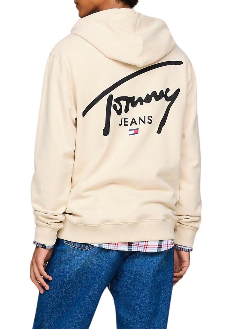 Felpa Tommy Jeans Entry Graphic beige per uomo