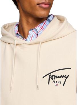 Felpa Tommy Jeans Entry Graphic beige per uomo