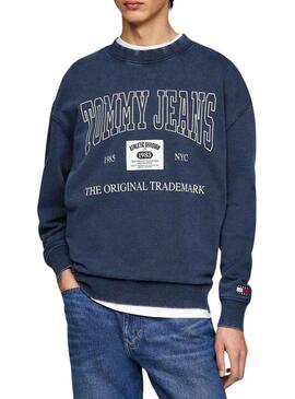 Felpa Tommy Jeans Relaxed Archive blu per uomo