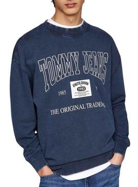 Felpa Tommy Jeans Relaxed Archive blu per uomo