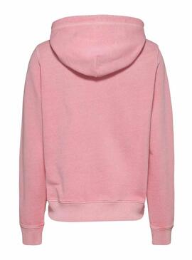 Felpa Tommy Jeans Reg Flag rosa per donna