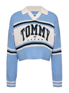 Maglia Tommy Jeans Rugby blu per donna