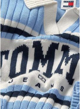 Maglia Tommy Jeans Rugby blu per donna