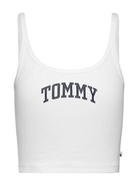 Top Tommy Jeans Varsity bianco per donna