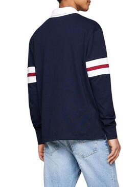 Polo Tommy Jeans Varsity blu scuro per uomo