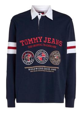 Polo Tommy Jeans Varsity blu scuro per uomo