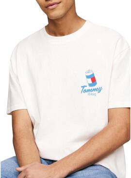 Maglietta Tommy Jeans Fun Novelty bianca per uomo