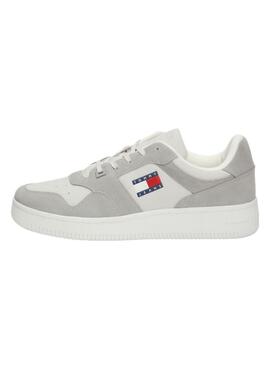 Sneakers Tommy Jeans Basket grigie e bianche per uomo