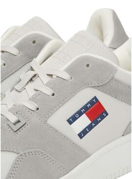 Sneakers Tommy Jeans Basket grigie e bianche per uomo