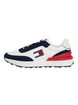 Scarpe Tommy Jeans Technical Runner blu e bianche per uomo