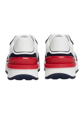 Scarpe Tommy Jeans Technical Runner blu e bianche per uomo