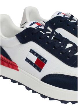 Scarpe Tommy Jeans Technical Runner blu e bianche per uomo