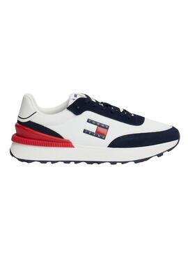 Scarpe Tommy Jeans Technical Runner blu e bianche per uomo