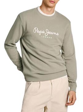 Felpa Pepe Jeans Saul Crew verde per uomo