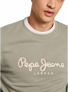 Felpa Pepe Jeans Saul Crew verde per uomo