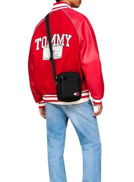 Borsa Tommy Jeans Reporter Essential Daily nera per uomo.