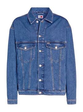 Giacca trucker Tommy Jeans Aiden Oversize blu denim per uomo