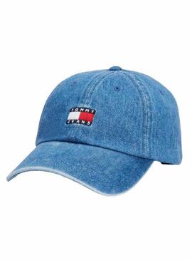 Cappello Tommy Jeans Heritage in denim blu per donna e uomo