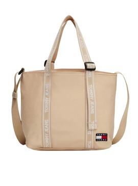 Borsa Tommy Jeans Essential Daily Mini Tote beige per donna