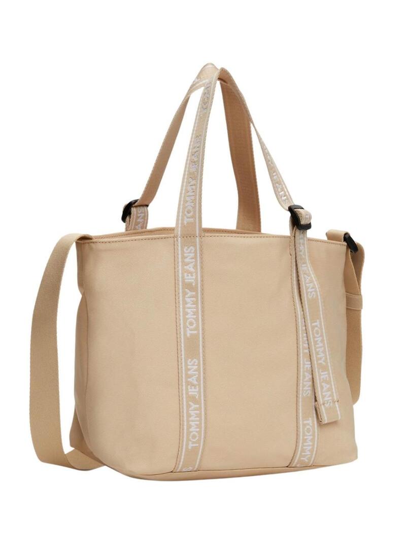 Borsa Tommy Jeans Essential Daily Mini Tote beige per donna