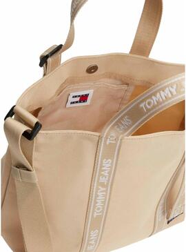 Borsa Tommy Jeans Essential Daily Mini Tote beige per donna