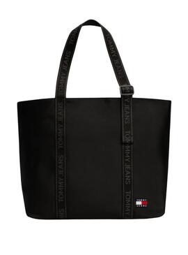 Borsa Tommy Jeans Essential Daily Tote nera da donna.