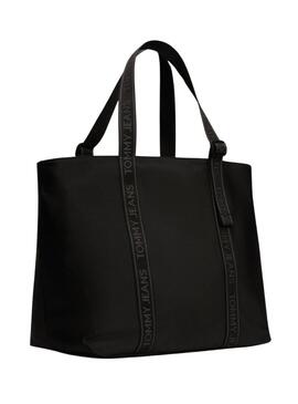 Borsa Tommy Jeans Essential Daily Tote nera da donna.