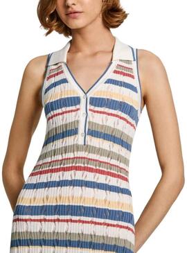 Abito Pepe Jeans Iris a maglia multicolore per donna