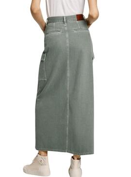 Gonna Pepe Jeans Maxi verde per donna