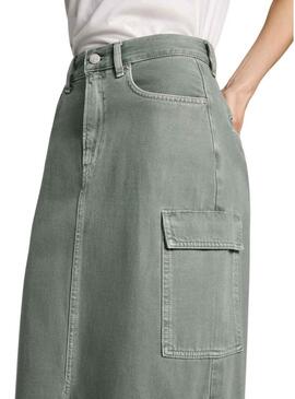 Gonna Pepe Jeans Maxi verde per donna