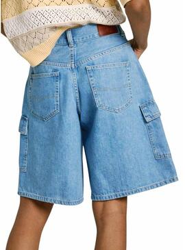 Shorts Pepe Jeans Worker blu per donna.