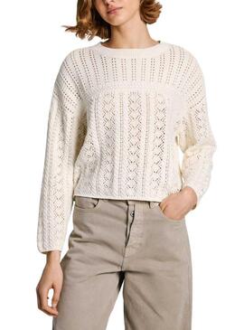 Maglia Pepe Jeans Isadora beige per donna