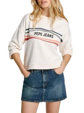 Felpa Pepe Jeans Edeline bianca per donna