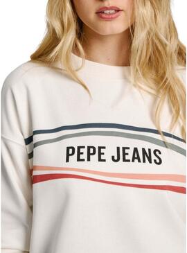 Felpa Pepe Jeans Edeline bianca per donna