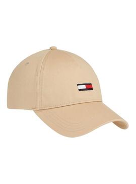 Cappello Tommy Jeans Flag beige per uomo e donna.