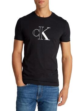 Maglietta Calvin Klein Jeans Outline nera per uomo