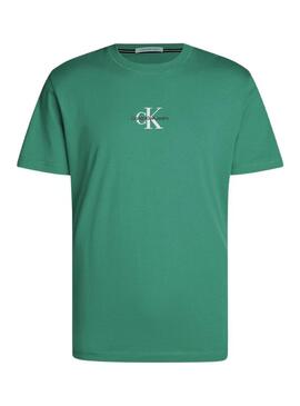 Maglietta Calvin Klein Jeans Monologo verde per uomo