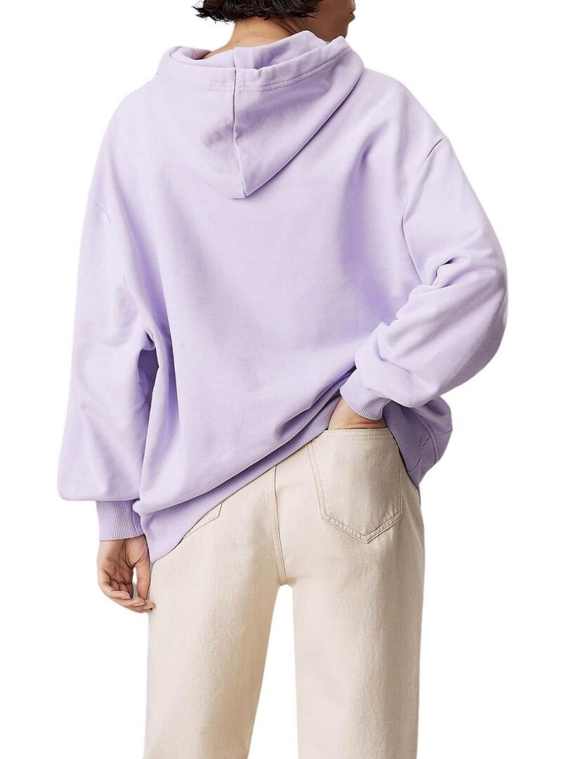 Felpa Calvin Klein Jeans Oversized color malva per donna