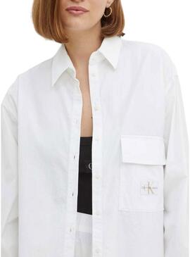 Camicia Calvin Klein Jeans Utility bianca per donna