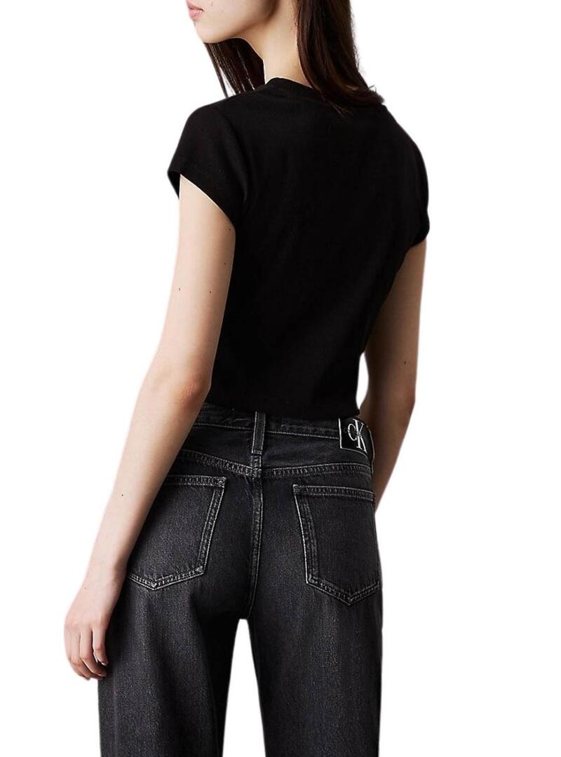 Maglietta Calvin Klein Jeans Slim nera per donna