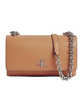 Borsa Calvin Klein Jeans Monogram Minimal marrone per donna