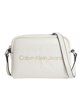 Borsa Calvin Klein Jeans Sculpted Camera beige per donna