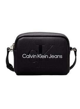 Borsa Calvin Klein Jeans Sculpted Camera nera per donna