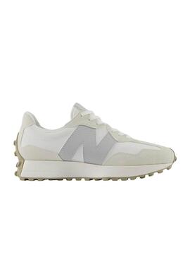 Sneakers New Balance 327 bianche e grigie per donna.